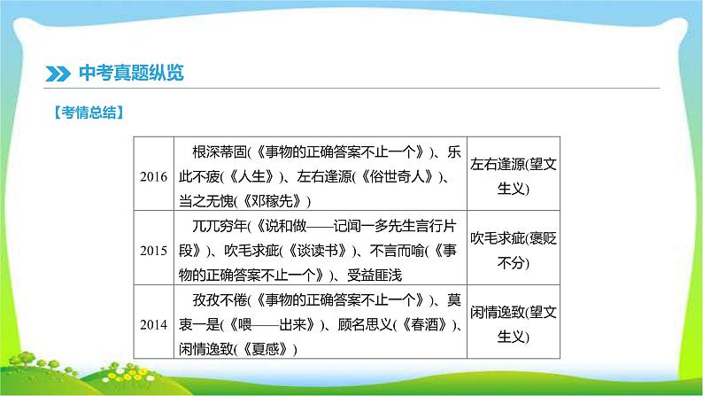 中考语文总复习专题二词语运用形完美课件PPT08