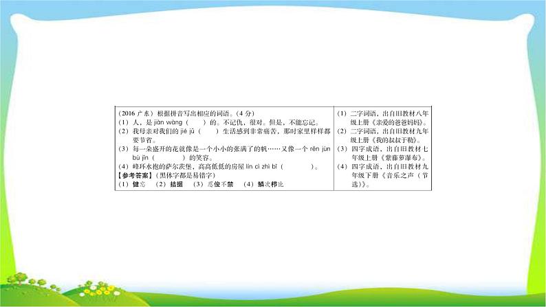 中考语文总复习第二章字词积累完美课件PPT04