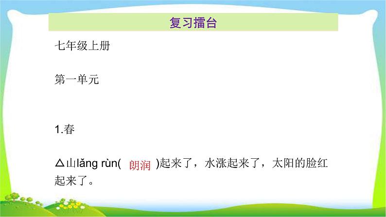中考语文总复习第二章字词积累完美课件PPT07