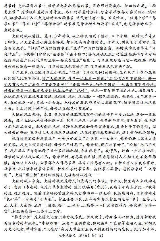 河南省巩义市2019-2020学年九年级第一次质量检测语文试卷（PDF版，含答案）第3页