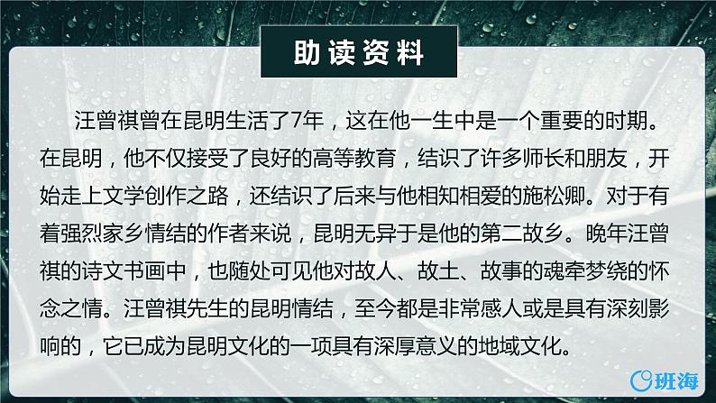 部编版语文八年级上册-17.昆明的雨  优质课件+优秀教案06