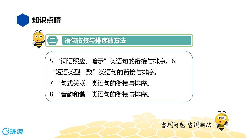 语文九年级 【知识精讲】3.句子(11)衔接与排序课件PPT第6页