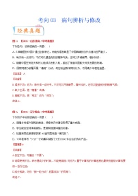 考向03 病句辨析与修改运用（重点）-备战2022年中考语文一轮复习考点微专题