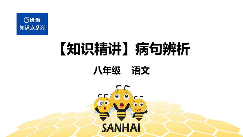 语文八年级 【知识精讲】3.句子(4)病句辨析课件PPT01