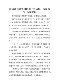 防灾减灾宣传周国旗下讲话稿：防震减灾 从我做起