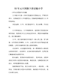 XX年元旦国旗下讲话稿小学