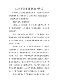 XX世界无车日 国旗下讲话