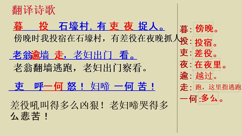 第24课《唐诗三首——石壕吏》课件（共31张PPT）2021—2022学年部编版语文八年级下册第8页