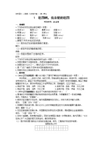 人教部编版九年级下册第一单元1 祖国啊，我亲爱的祖国同步训练题
