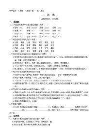 初中人教部编版1 社戏随堂练习题