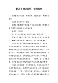 国旗下的讲话稿：校园安全