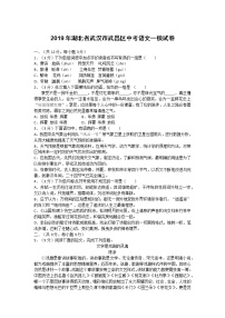 2019年湖北省武汉市武昌区中考语文一模试卷(含答案）