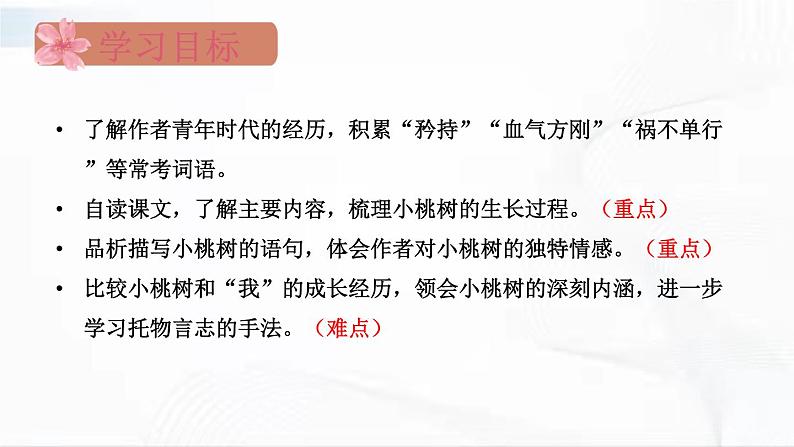 部编版语文七年级下册 19 一棵小桃树 课件第3页