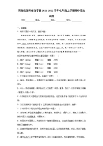 河南省洛阳市洛宁县2021-2022学年七年级上学期期中语文试题（word版 含答案）