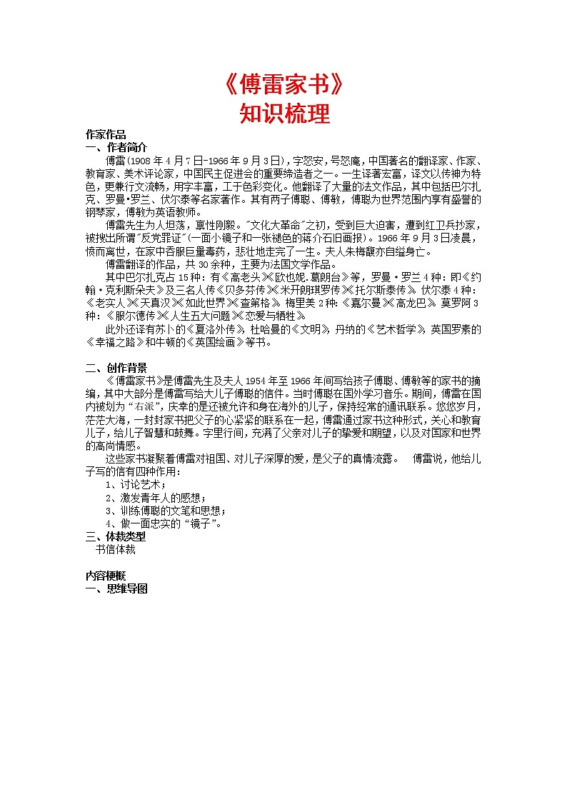 第三单元名著导读《傅雷家书》课件+  教学设计 +知识梳理及练习  2021-2022学年部编版语文八年级下册01
