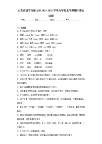 山东省济宁市梁山县2021-2022学年九年级上学期期中语文试题（word版 含答案）