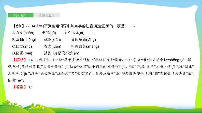 中考语文复习专题一字音的拼读与运用优质课件PPT第4页