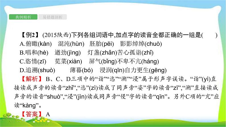 中考语文复习专题一字音的拼读与运用优质课件PPT第6页