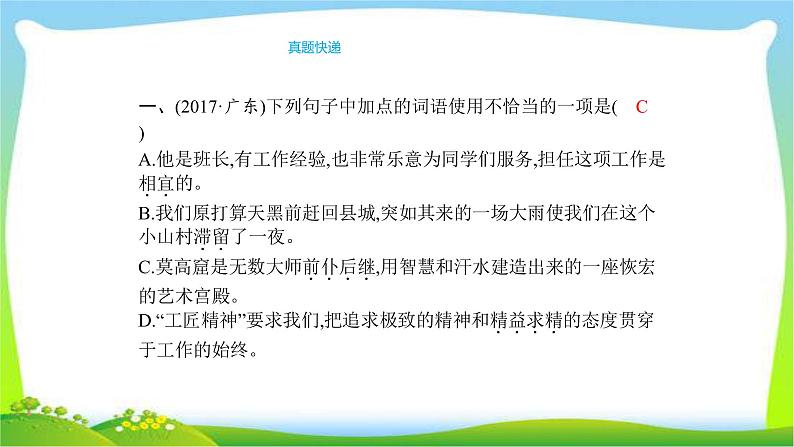 人教版部编版中考语文总复习4词语运用完美课件PPT第3页