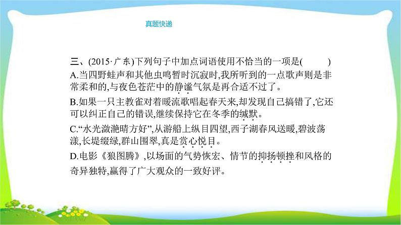 人教版部编版中考语文总复习4词语运用完美课件PPT第5页