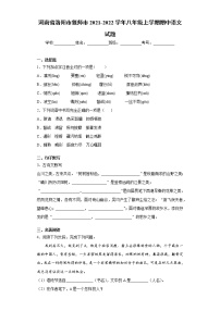 河南省洛阳市偃师市2021-2022学年八年级上学期期中语文试题（word版 含答案）