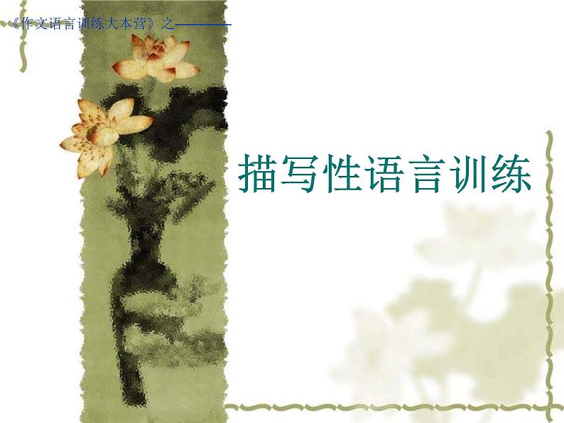 描写性语言训练课件PPT第1页