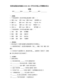 陕西省渭南市韩城市2020-2021学年九年级上学期期末语文试题（word版 含答案）