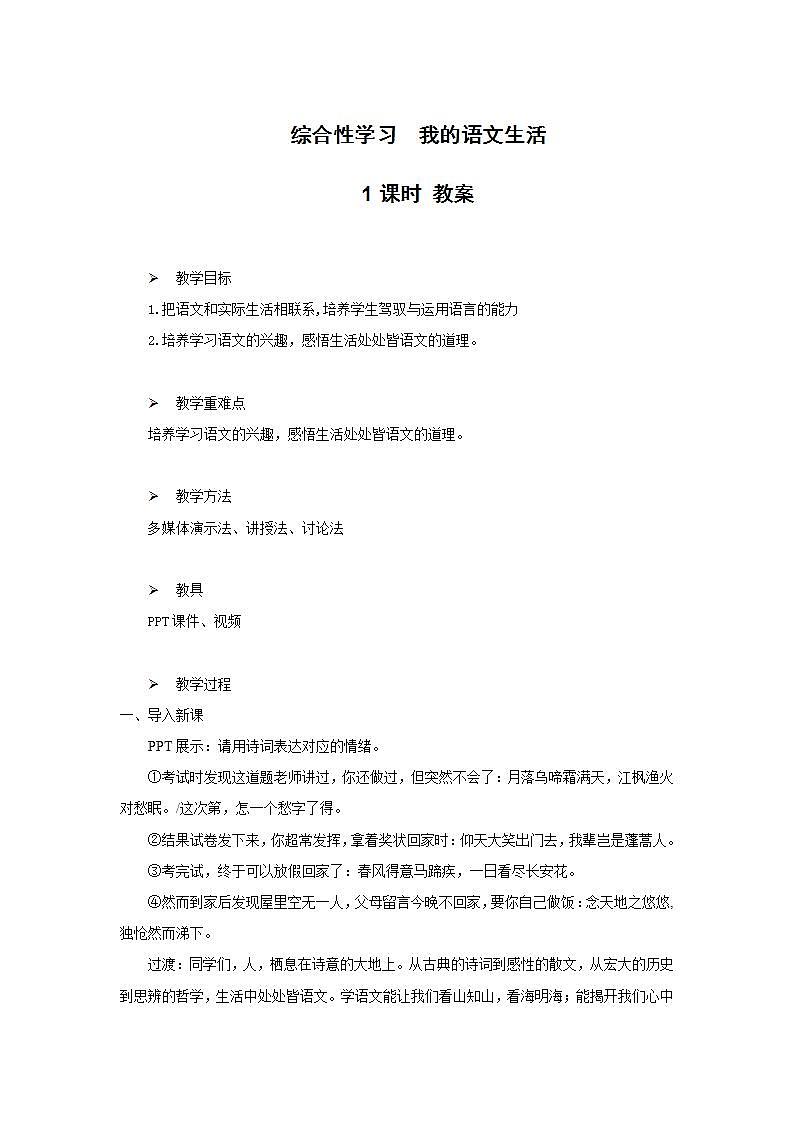 综合性学习：我的语文生活课件+教案.docx01