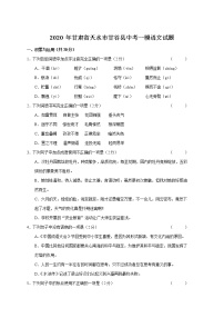 甘肃省天水市甘谷县2020年中考一模语文试题（含答案）