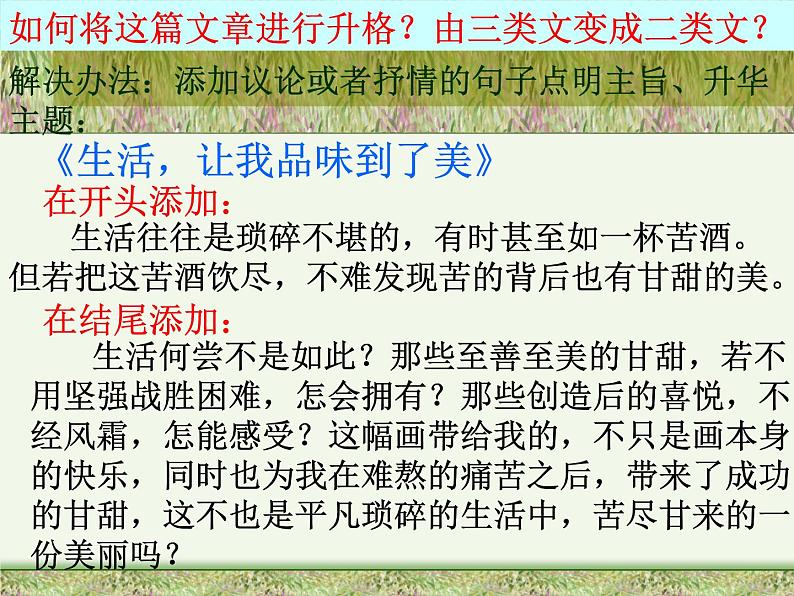 作文升格：记叙文抒情议论课件PPT07