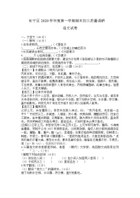 上海市长宁区2021年中考一模语文试卷及答案