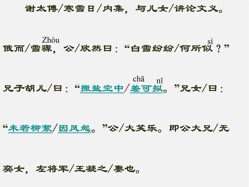 人教初中语文七上《5《世说新语》两则咏雪》PPT课件 (6)第6页