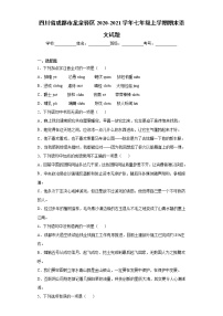 四川省成都市龙泉驿区2020-2021学年七年级上学期期末语文试题（word版 含答案）