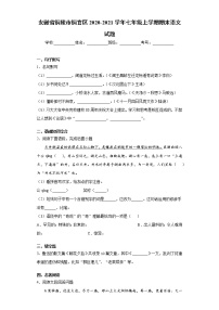 安徽省铜陵市铜官区2020-2021学年七年级上学期期末语文试题（word版 含答案）