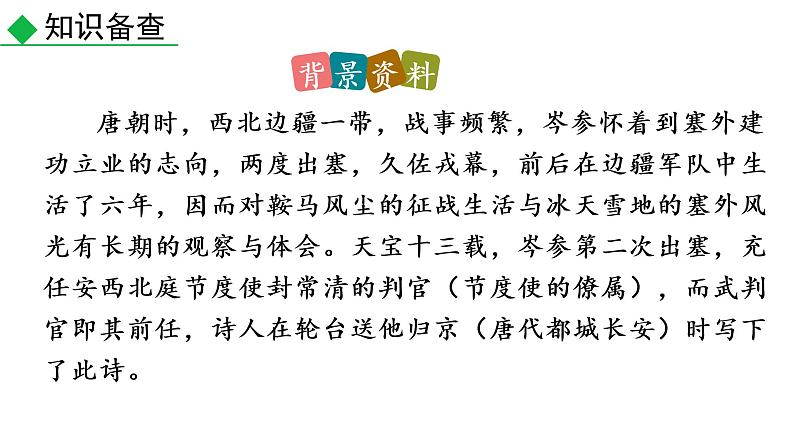 《白雪歌送武判官归京》（部编版九年级下册语文课件)05