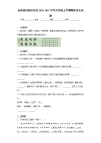 山西省吕梁市兴县2020-2021学年九年级上学期期末语文试题（word版 含答案）