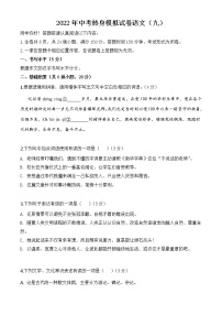 2022年中考热身模拟试卷语文（九）