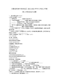 安徽省淮南市东部地区2021-2022学年九年级上学期第三次测试语文试题（Word版含答案）