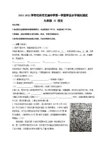 浙江省杭州市文澜中学2021—2022学年九年级上学期期末模拟考试语文试卷（word版 含答案）