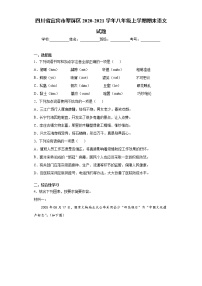四川省宜宾市翠屏区2020-2021学年八年级上学期期末语文试题（word版 含答案）