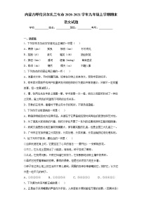 内蒙古呼伦贝尔扎兰屯市2020-2021学年九年级上学期期末语文试题（word版 含答案）