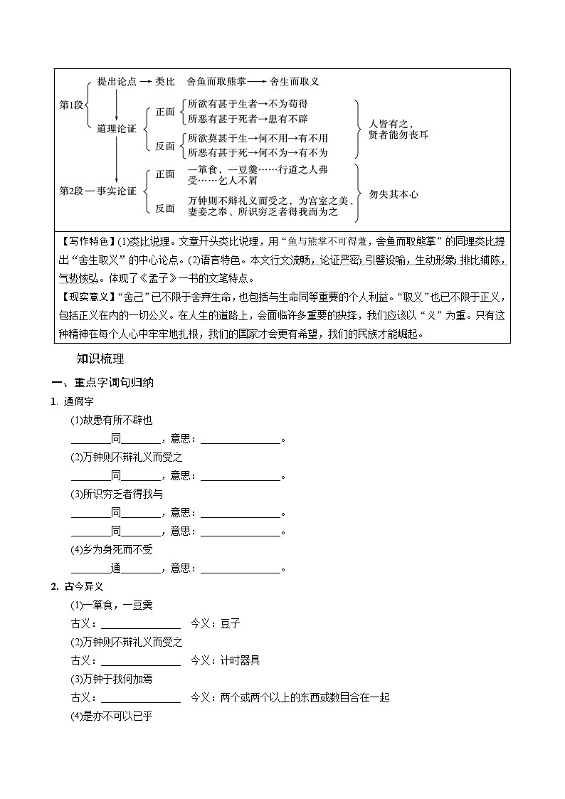 部编语文九年级(下)文言文考点梳理训练附解析学案第2页