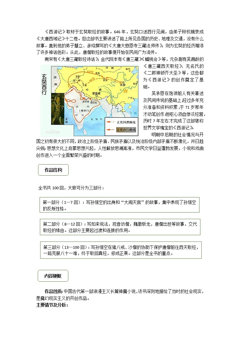 2021年暑假七年级语文衔接拔高（课件、教案、学案、练习）第12讲七上名著《西游记》导读02