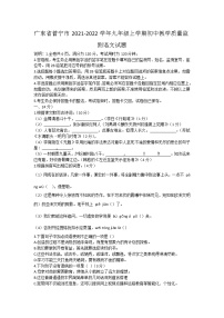 广东省普宁市2021-2022学年九年级上学期期末教学质量监测语文试题（word版 含答案）