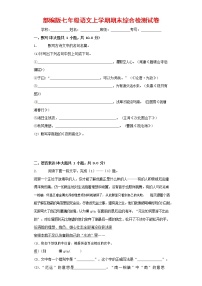人教部编版七年级语文上册第一学期期末联考综合检测试题测试卷 (61)