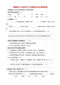 人教部编版七年级语文上册第一学期期末联考综合检测试题测试卷 (160)