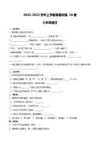 16七年级语文上学期寒假作业训练卷（原卷版+解析版）