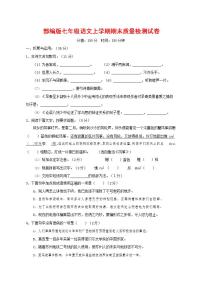 人教部编版七年级语文上册第一学期期末联考质量综合检测试题测试卷 (88)