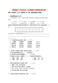 人教部编版七年级语文上册第一学期期末联考质量综合检测试题测试卷 (116)