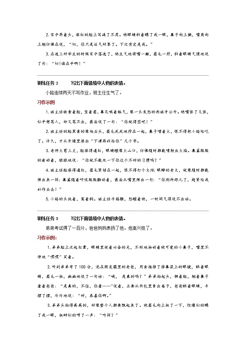 神态描写的综合训练（教案）02